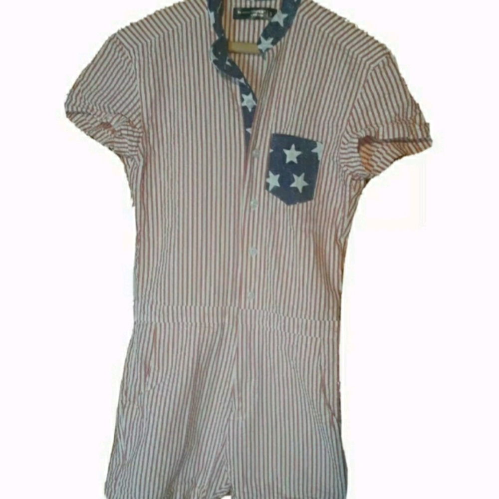Original Romphim- Mens Seersucker Romper USA